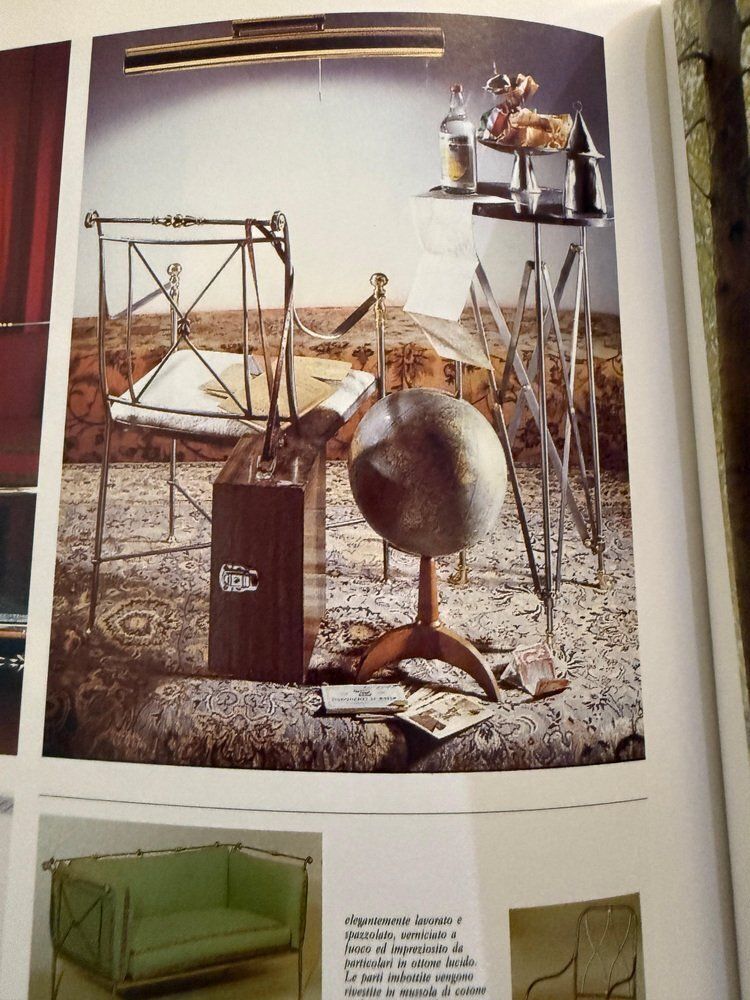 photo for sale Italian Steel And Brass Armchair By Orlandi, 1970s