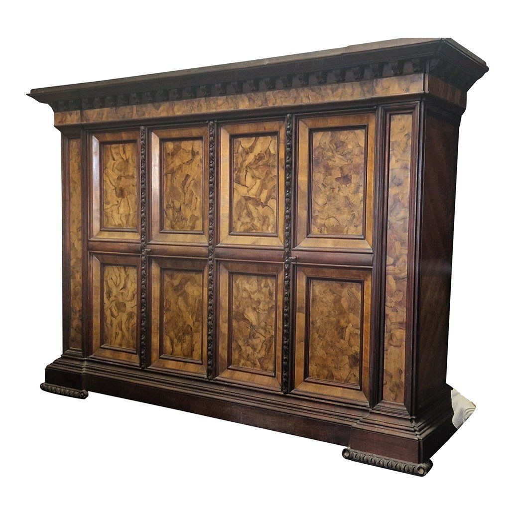 Wardrobe With Four Paneled Doors, Italy, 19th Century photo for sale