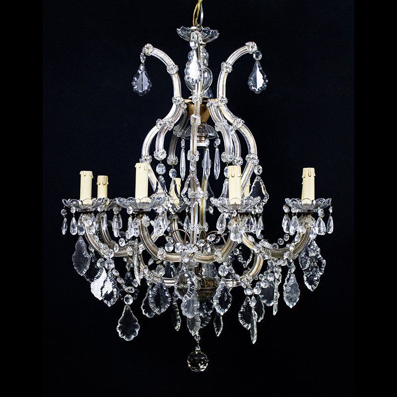 Maria Teresa Chandelier With 8 Lights In Bohemian Crystal, 1950s photo vintage