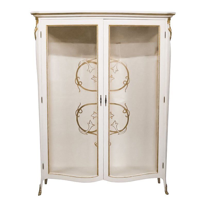 Ivory And Gold Display Cabinet, 1990s