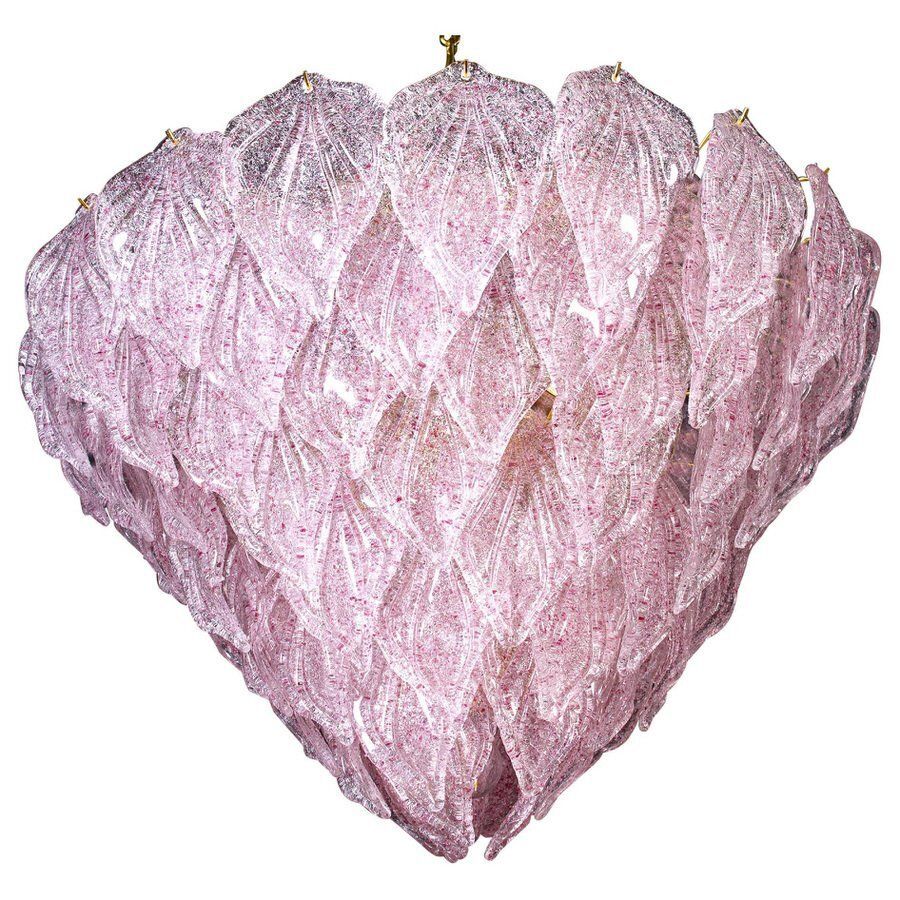 Pink Murano Glass Polar Chandelier, Italy, 1970s