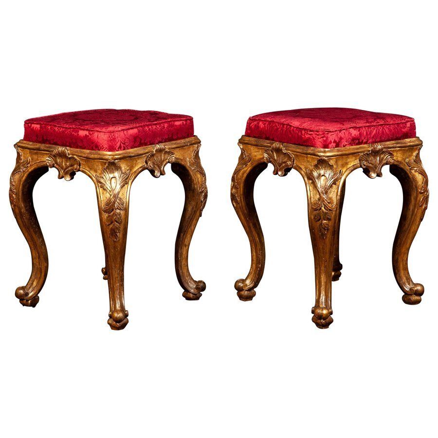 Italian 18th Century Giltwood Stool, 1750 photo buy