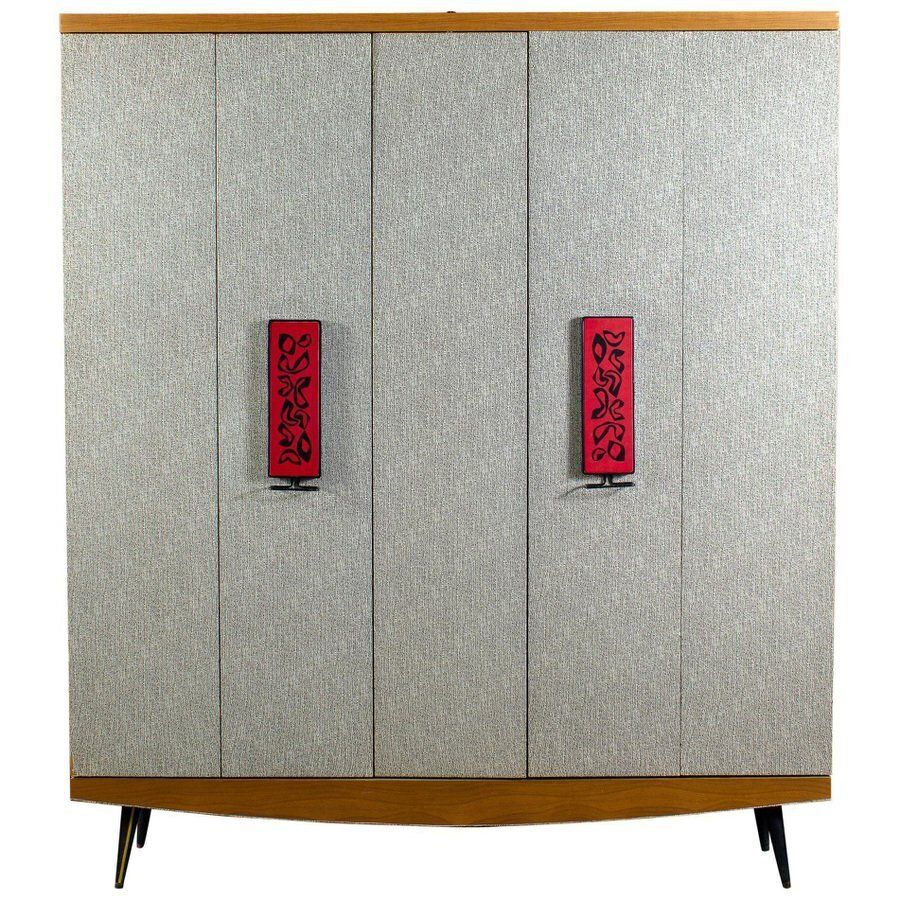 Mid Century Italian Entrance Wardrobe With Mirror By Umberto Mascagni