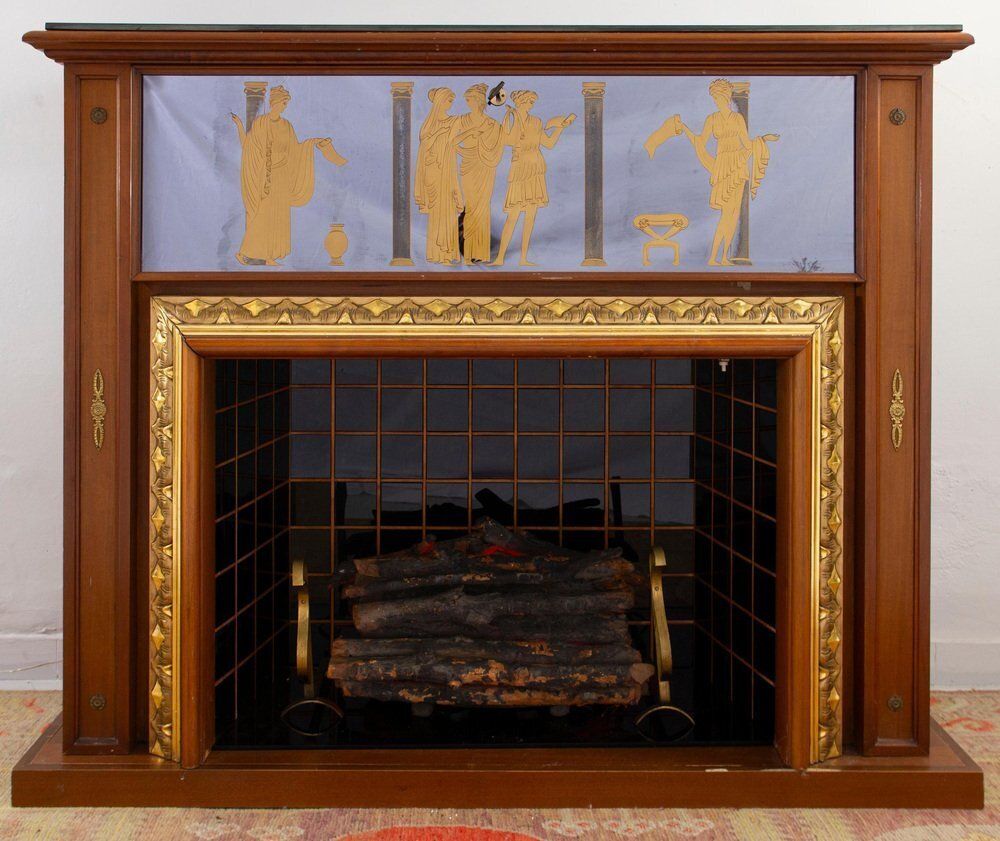 photo for sale Mid Century Modern Italian Fireplace By Luigi Brusotti, 1940