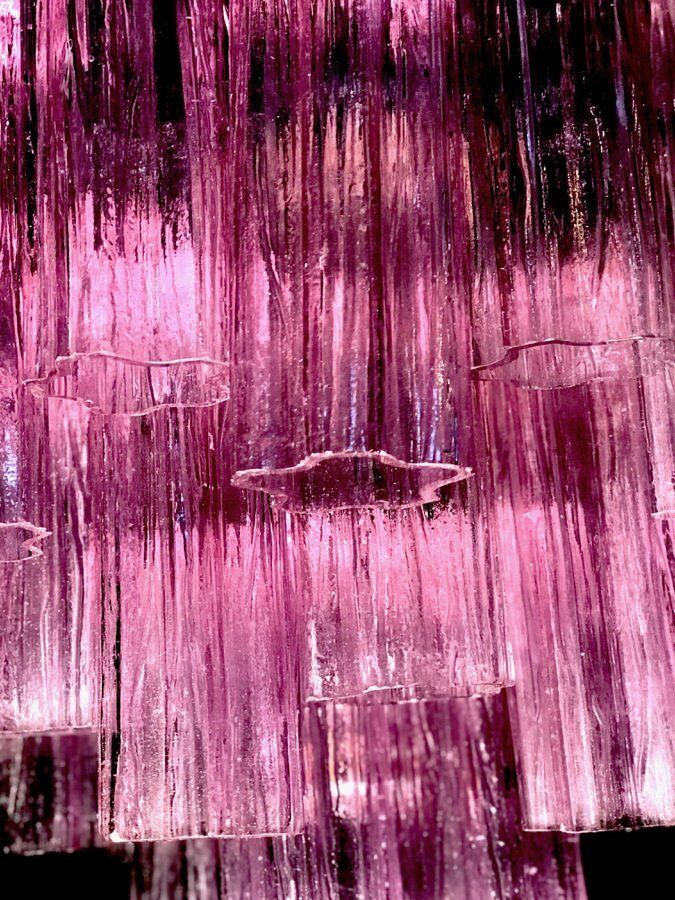 photo buy Pink Tronchi Pair Of Murano Glass Chandelier By Toni Zuccheri For Venini, 1970s