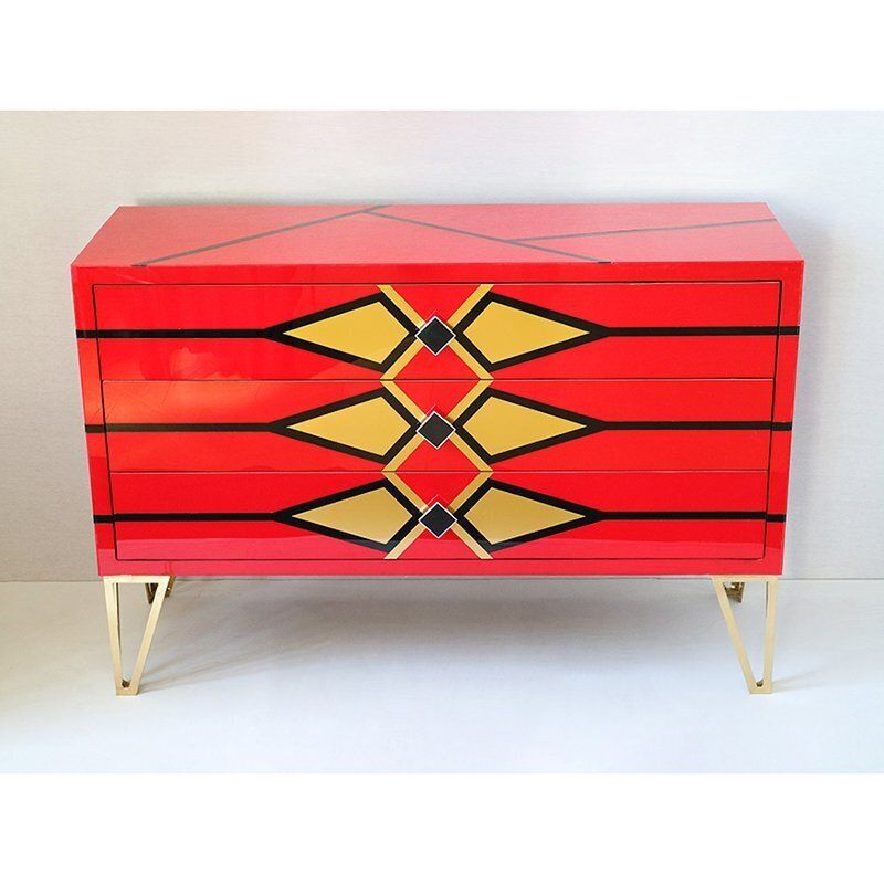 Chest Of Drawers With Geometric Pattern, 1980s photo furniture