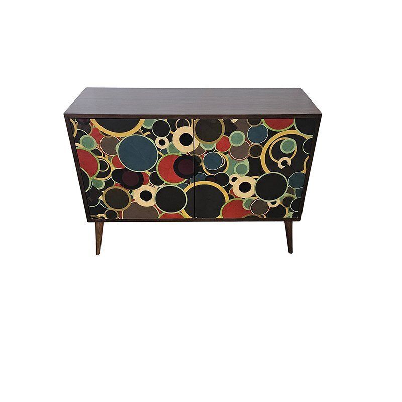 Two Door Sideboard In Wood And Glass, 1980s photo buy