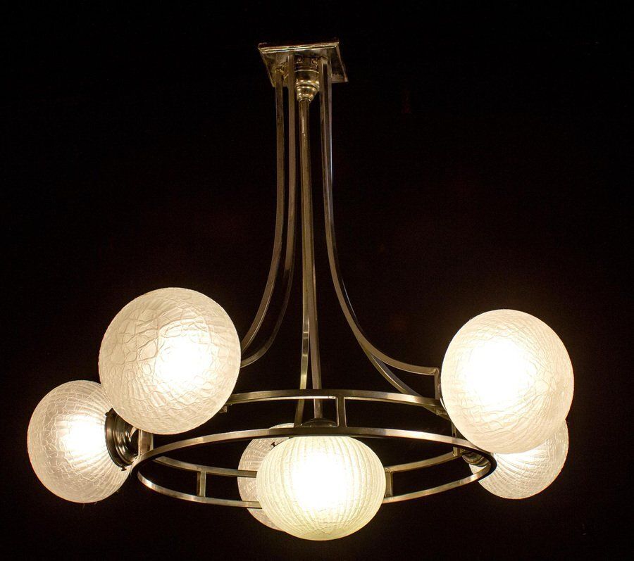 Chrome And Murano Glass Chandelier By Gino Sarfatti, 1960s photo Lighting