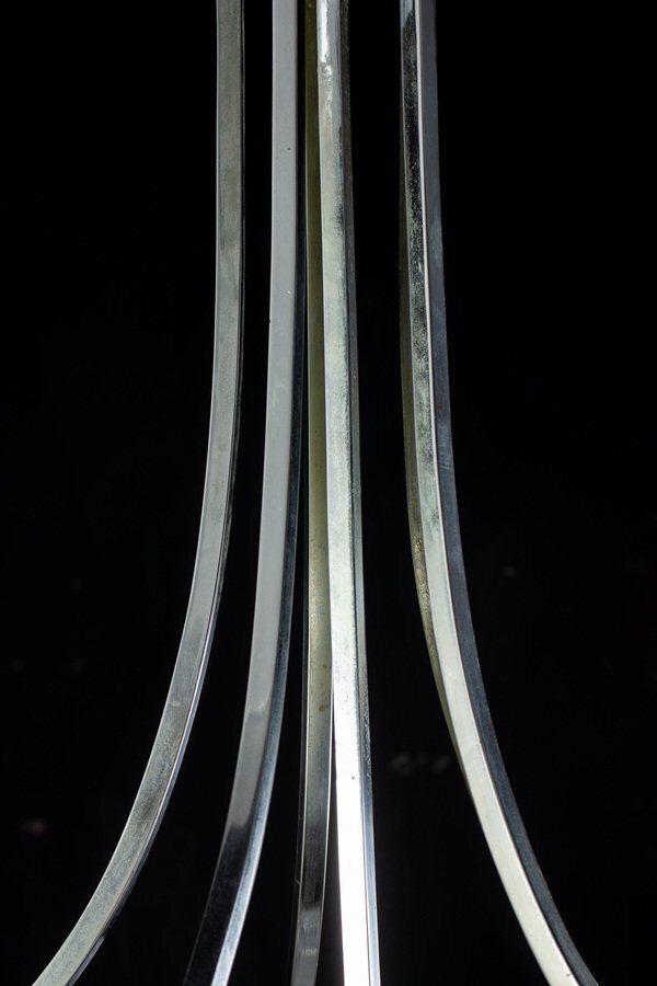 photo for sale Chrome And Murano Glass Chandelier By Gino Sarfatti, 1960s