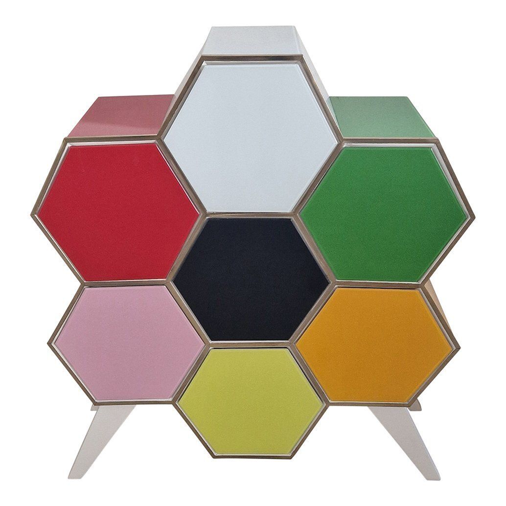 Honeycomb Chest Of Drawers In Colored Glass, 1980s photo furniture