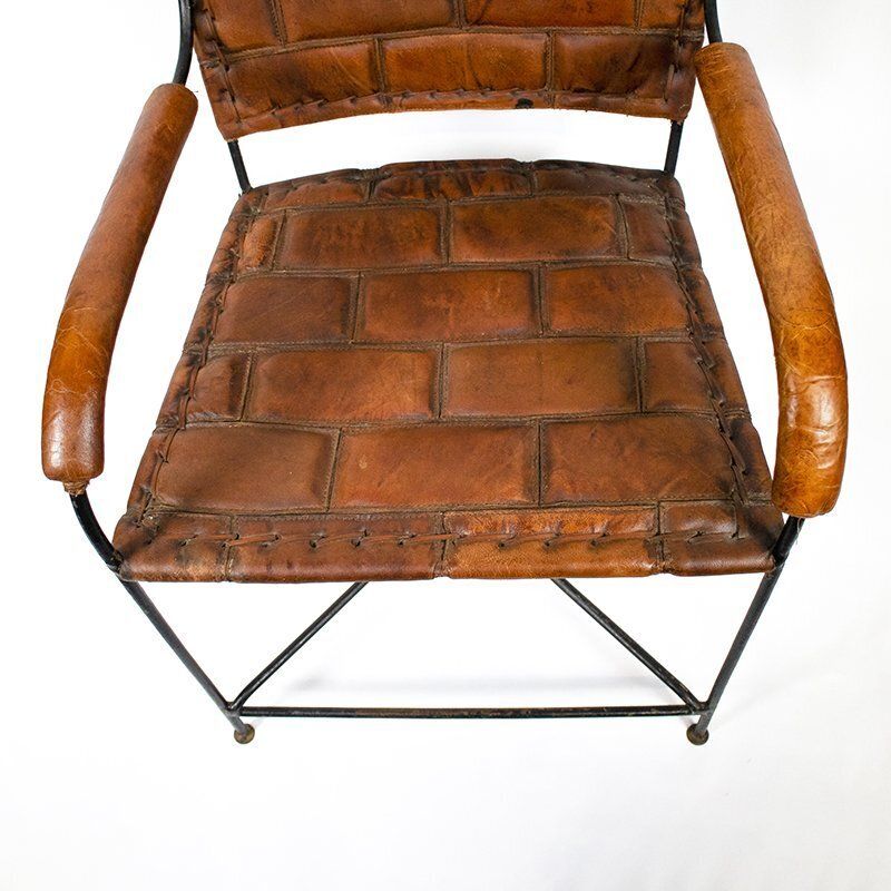 Set Of Hand Crafted Leather Chairs, 1970s photo 1365.0