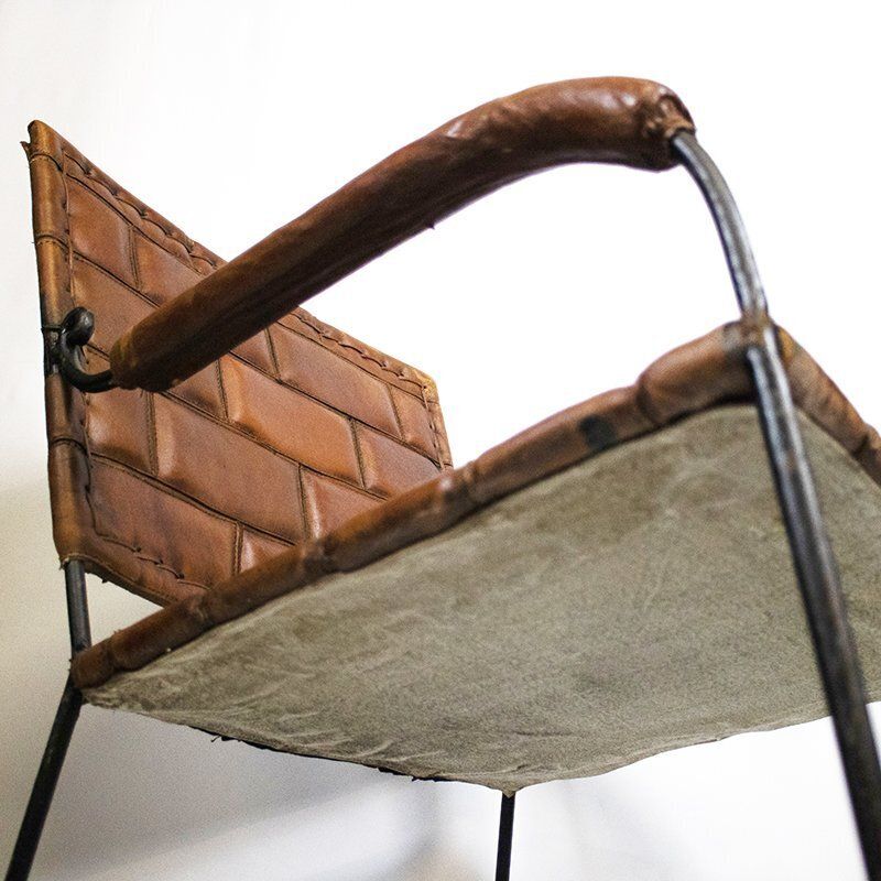 Set Of Hand Crafted Leather Chairs, 1970s photo buy