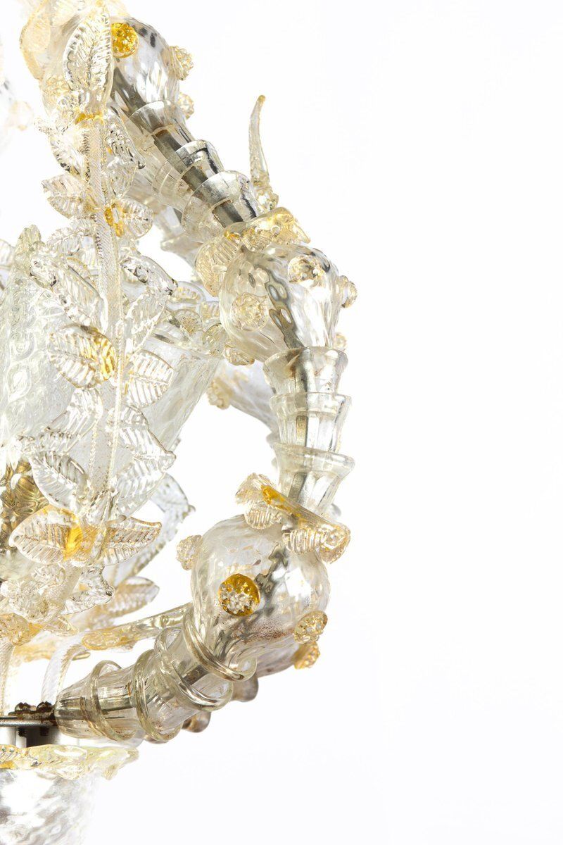 Murano Glass Chandelier Attributed To Barovier & Toso, 1940s photo vintage