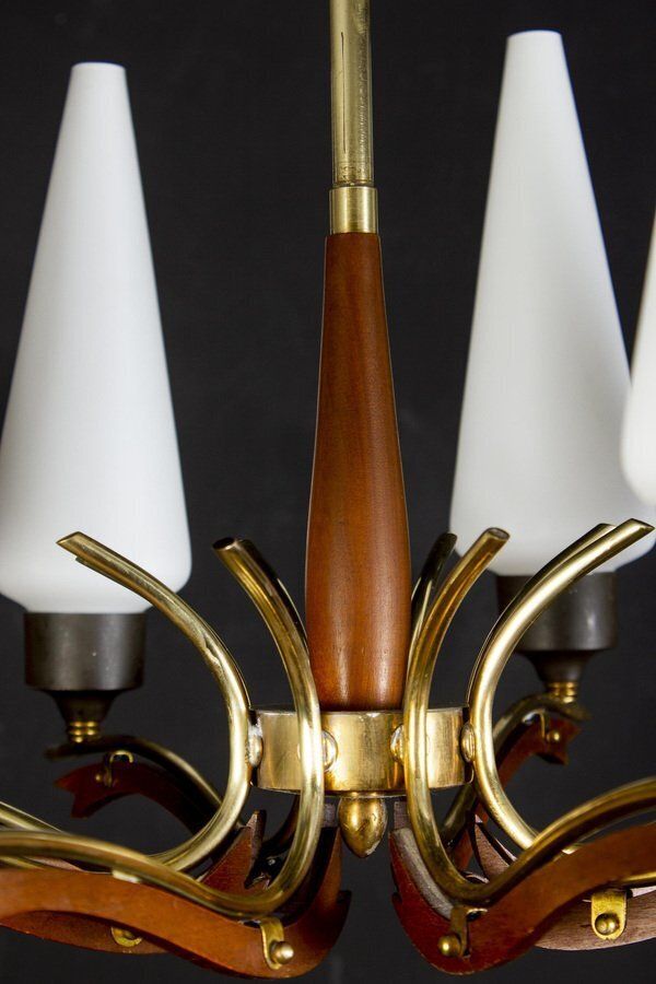 Mid Century Murano Glass Chandelier From Stilnovo, Italy, 1958 photo Lighting