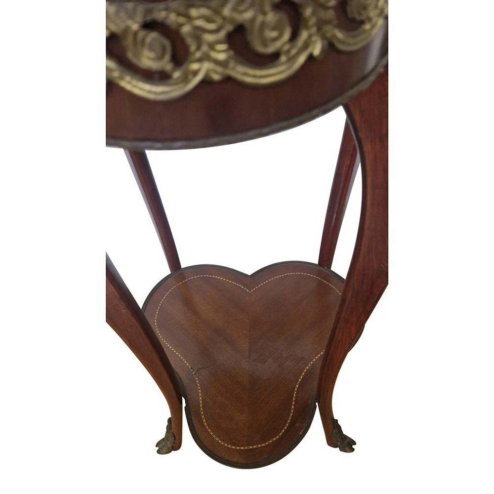 Louis XV Guéridon Tripod Inlaid And Decorated In Gilded Bronze, 1980s photo 1140.0