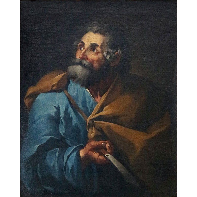 Neapolitan School Artist, Apostle Thaddeus, 17th Century, Oil On Canvas photo furniture