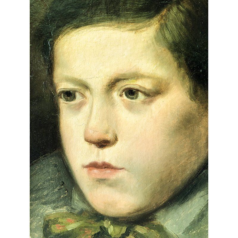 Pietro Bouvier, Portrait Of A Boy, 1890s 1910s, Oil On Cardboard photo Art