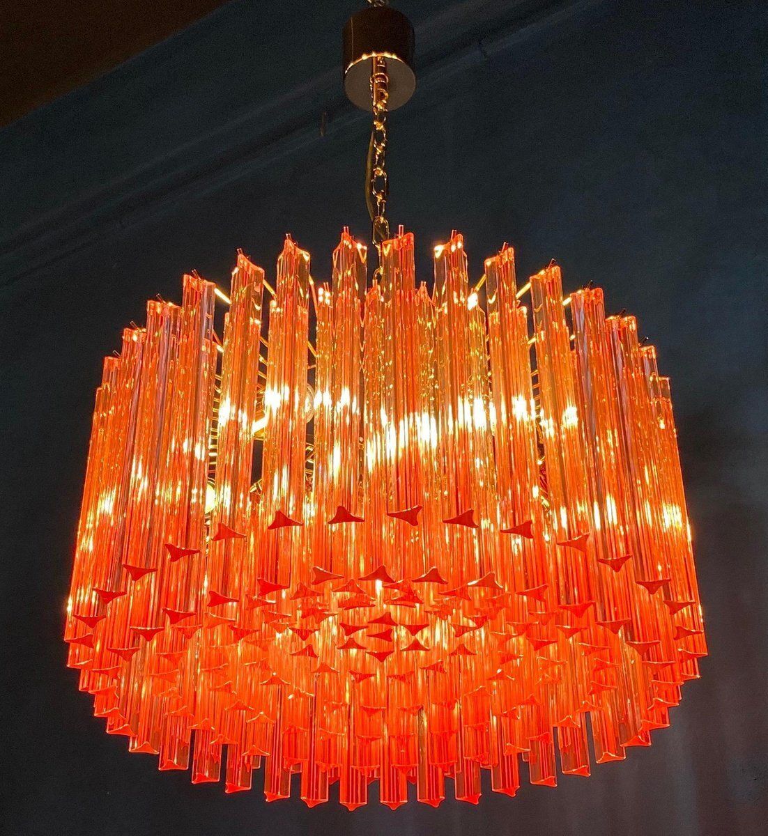 Coral Triedi Crystal Prism Chandelier photo furniture