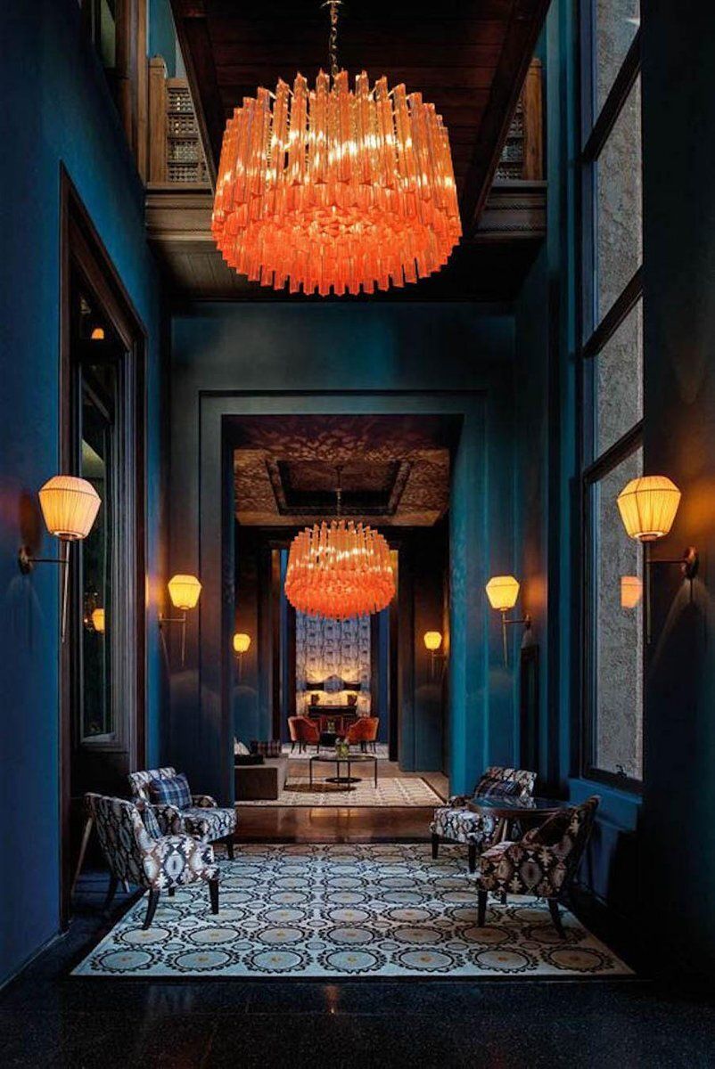 Coral Triedi Crystal Prism Chandelier photo for sale