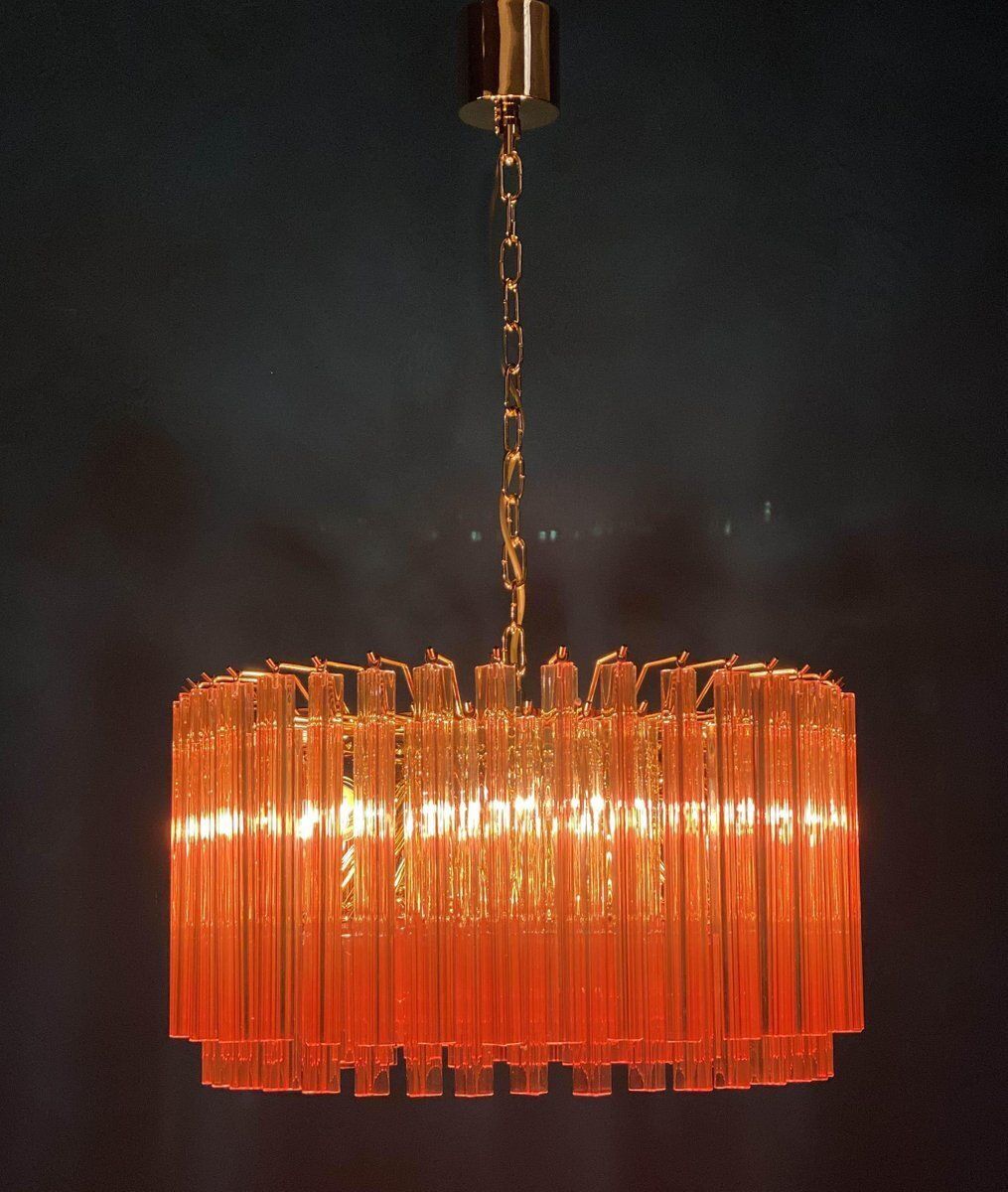 Lighting Coral Triedi Crystal Prism Chandelier photo