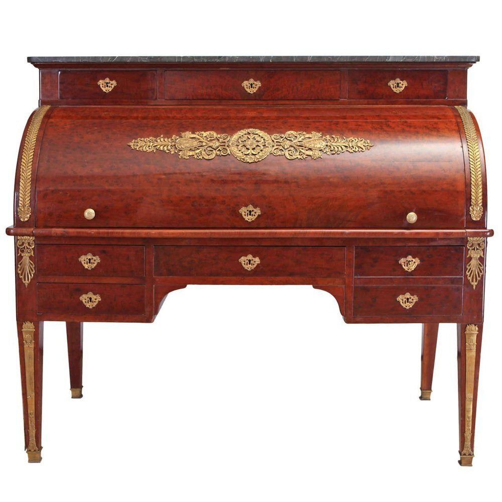 Furniture French Empire Mahogany Office Writing Table, 1810 photo