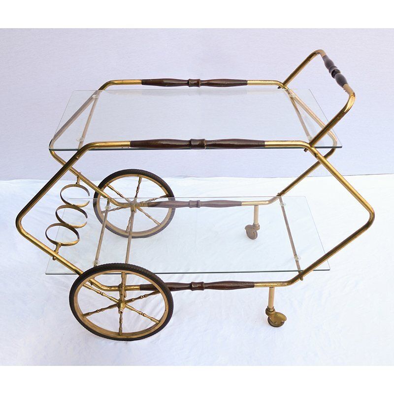 Bar Trolley With Glass Top, 1950s photo vinterior
