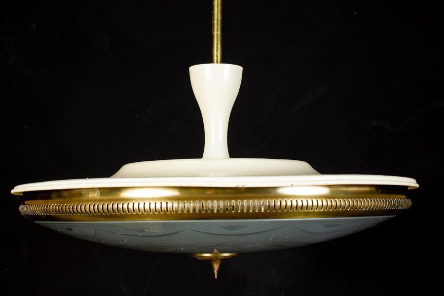 Mid Century Ceiling Fixture Or Pendant By Luigi Brusotti, Italy, 1940 photo vinterior