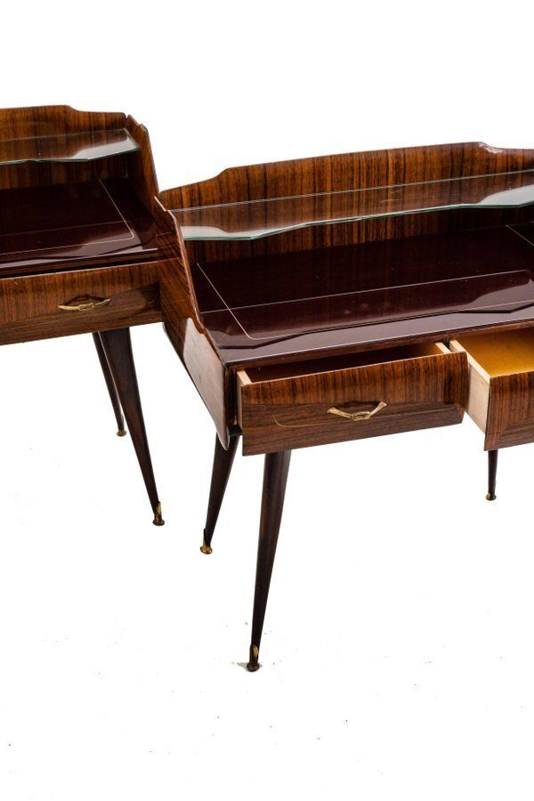 Mid Century Italian Nightstands In The Style Of Paolo Buffa, 1950s, Set Of 2 photo Furniture