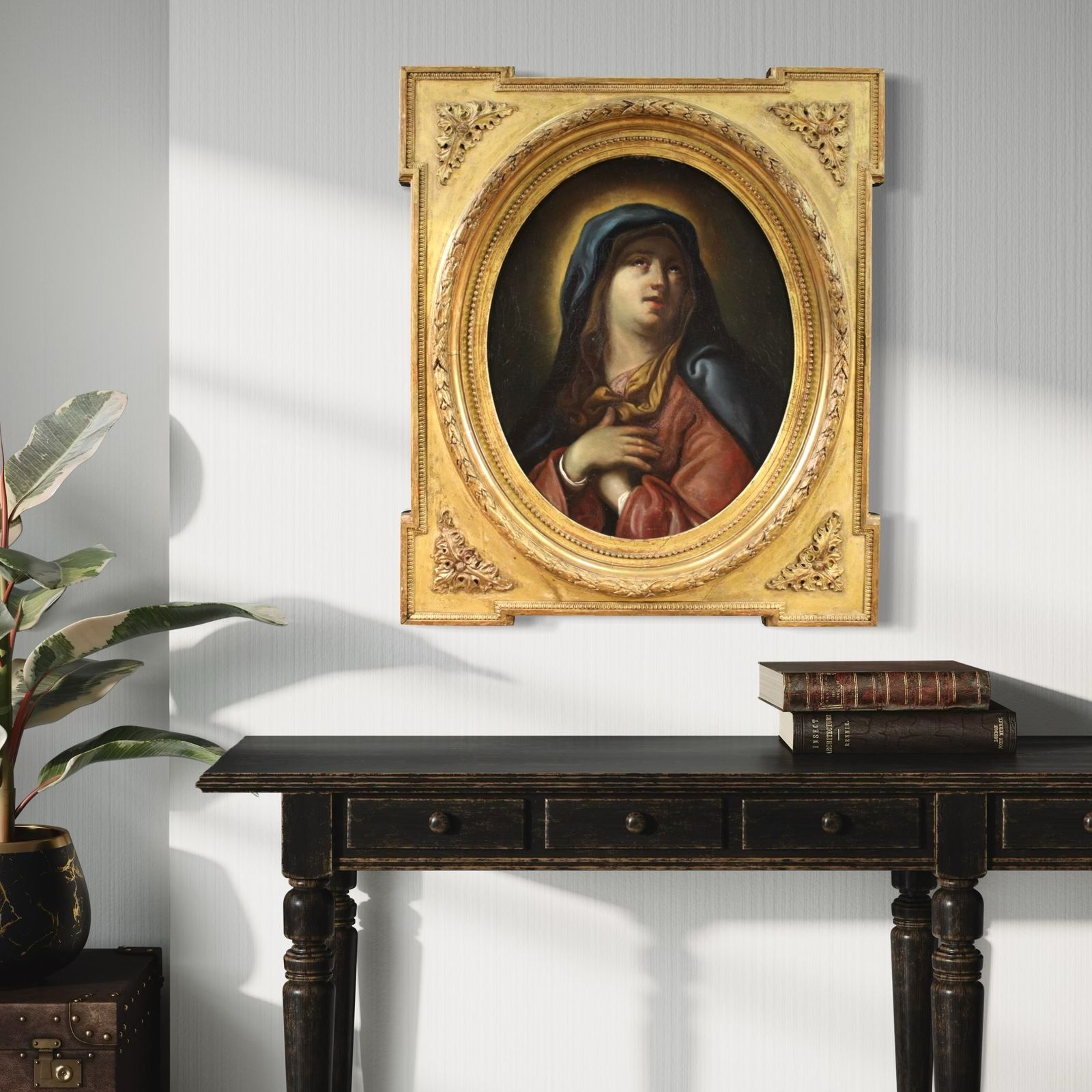 Antique Italian Painting From The 17th Century, Virgin Of Sorrows photo buy