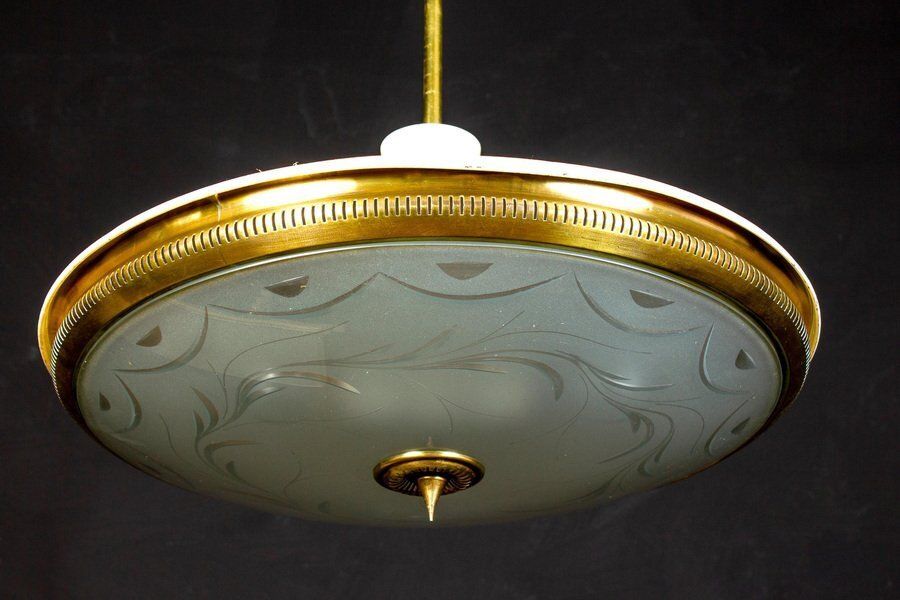 Mid Century Ceiling Fixture Or Pendant By Luigi Brusotti, Italy, 1940 photo buy
