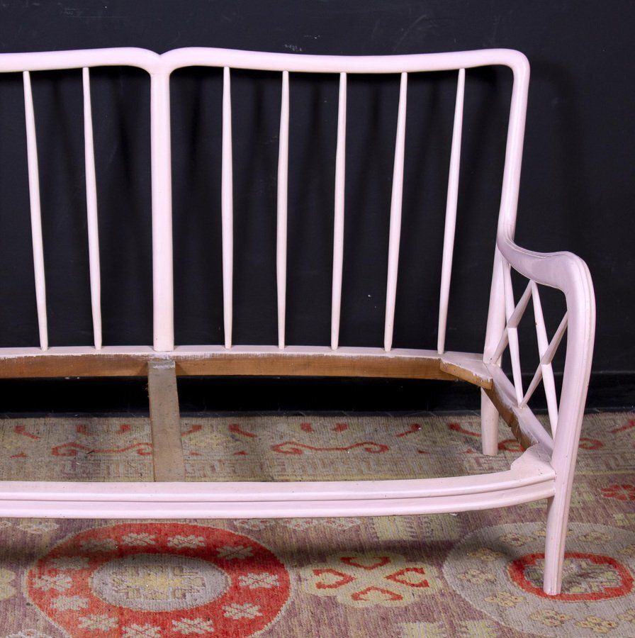 Furniture Mid Century Italian Pink Armchairs In The Style Of Paolo Buffa, 1950s photo