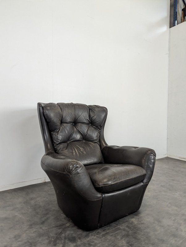 Steiner Armchairs In Dark Brown Leather, Set Of 2 photo for sale