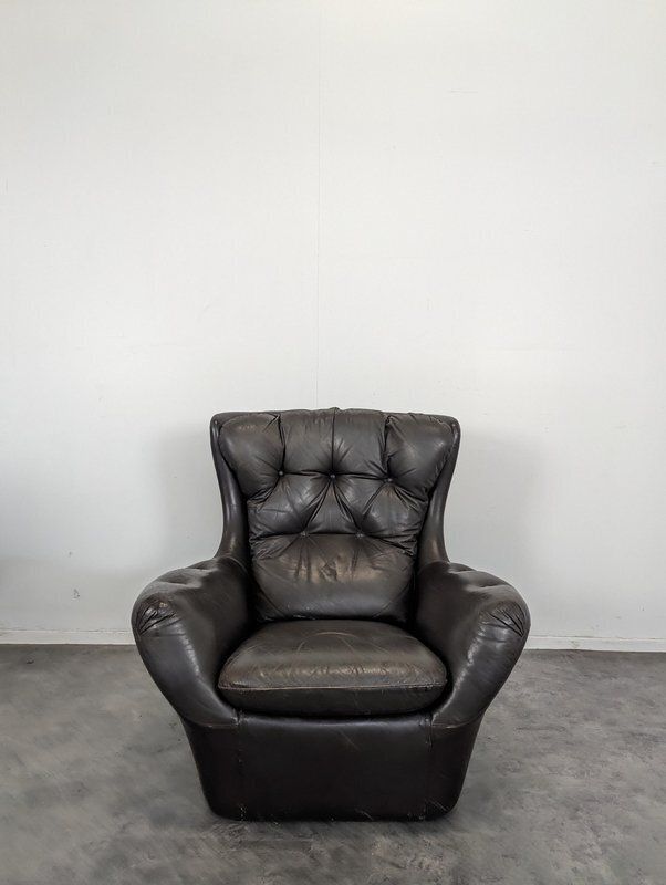 Steiner Armchairs In Dark Brown Leather, Set Of 2 photo Furniture