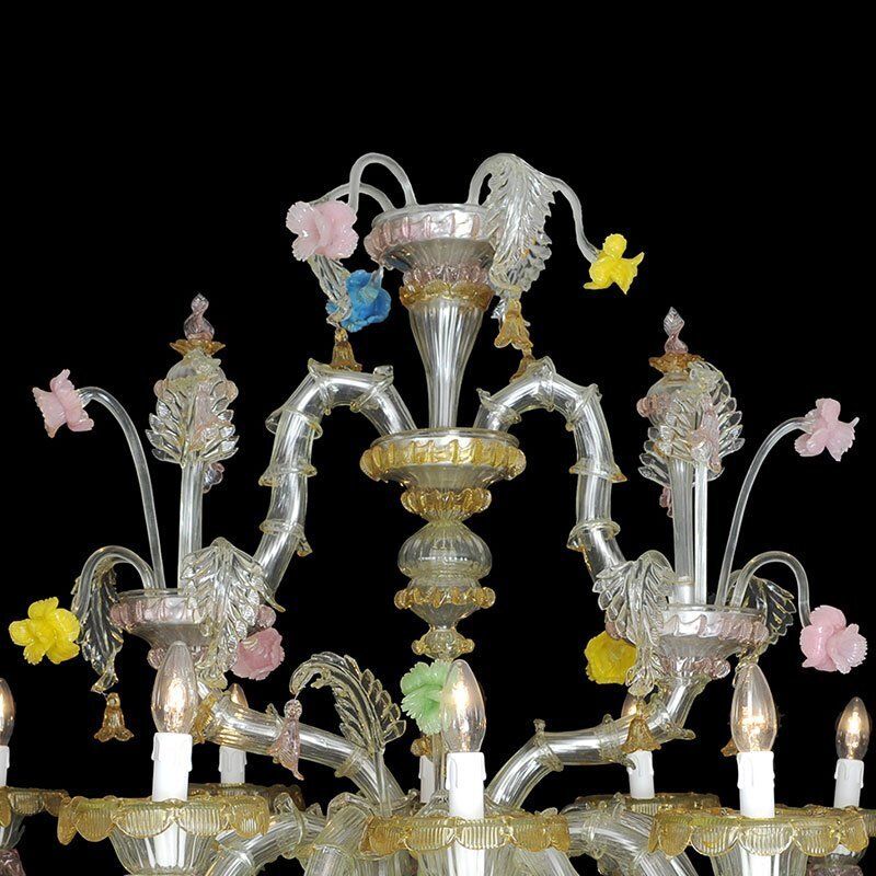 Rezzonico Style Murano Glass Chandelier, 1950s photo 7998.0