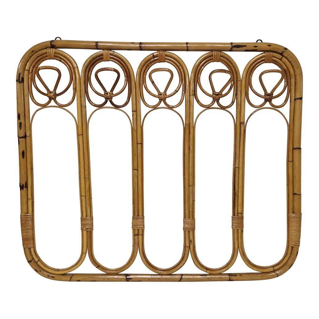 Entrance Coat Hanger In Bamboo And Rattan, 1950s photo for sale