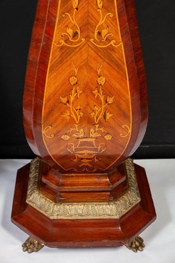Large 19th Century French Marquetry Inlaid Pedestals, Set Of 2 photo 14008.0