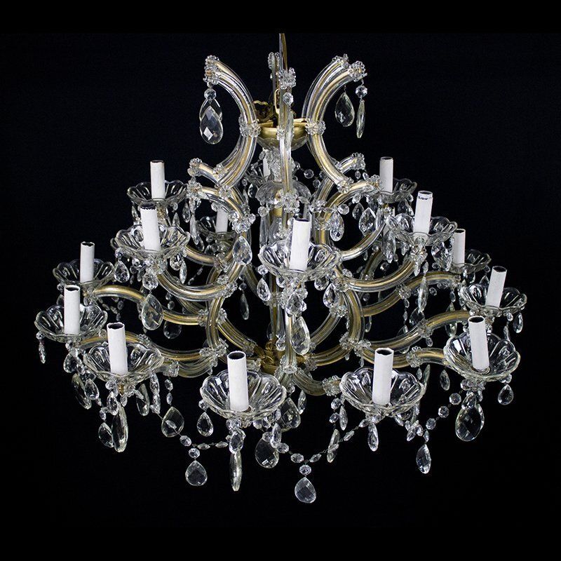Maria Teresa Chandelier With 18 Lights In Bohemian Crystal, 1950s photo Lighting