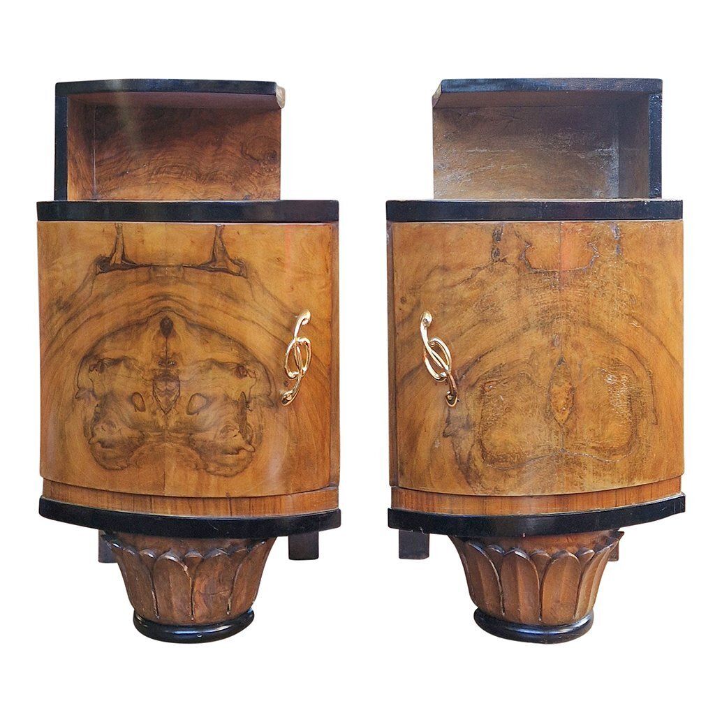Art Deco Italian Bedside Tables, 1980s, Set Of 2 photo Furniture