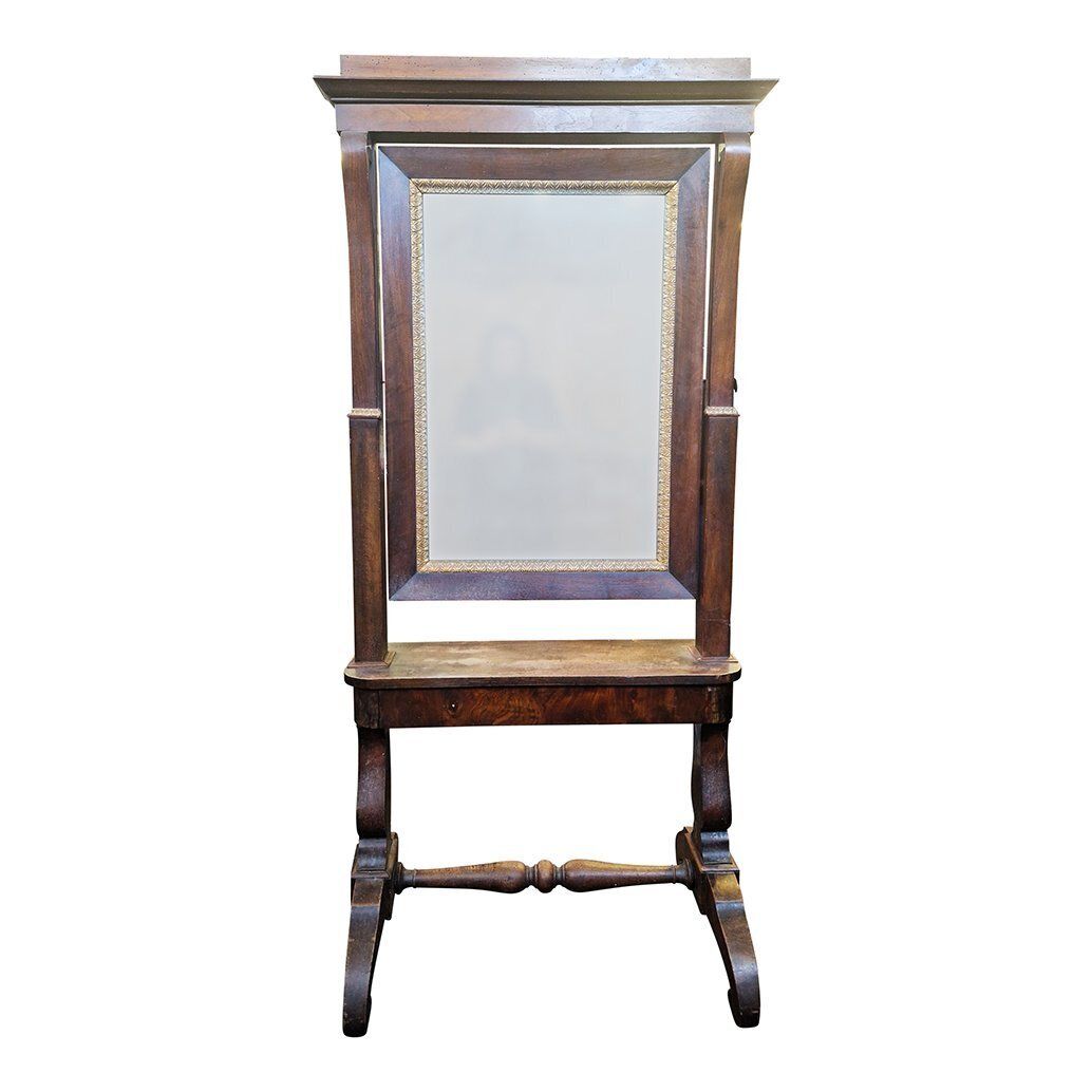 Early 19th Century Psyche In Walnut, Italy, 1980s