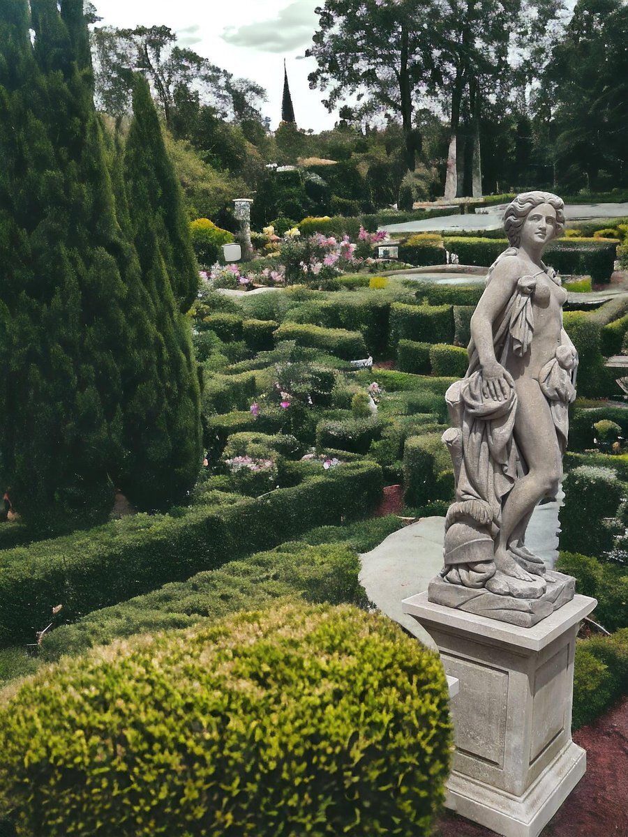 Italian Stone Garden Sculpture Of Roman Mythological Subject Minerva photo for sale