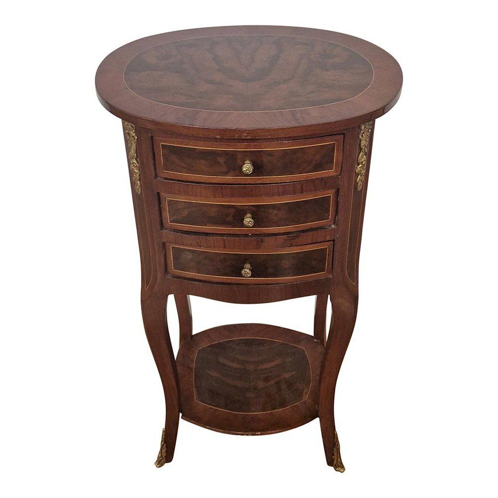 Oval Shaped French Guéridon In Walnut, 1980s photo vinterior