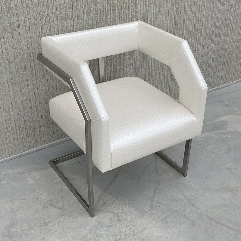 White Eco Leather Armchair, 1980s photo 1140.0