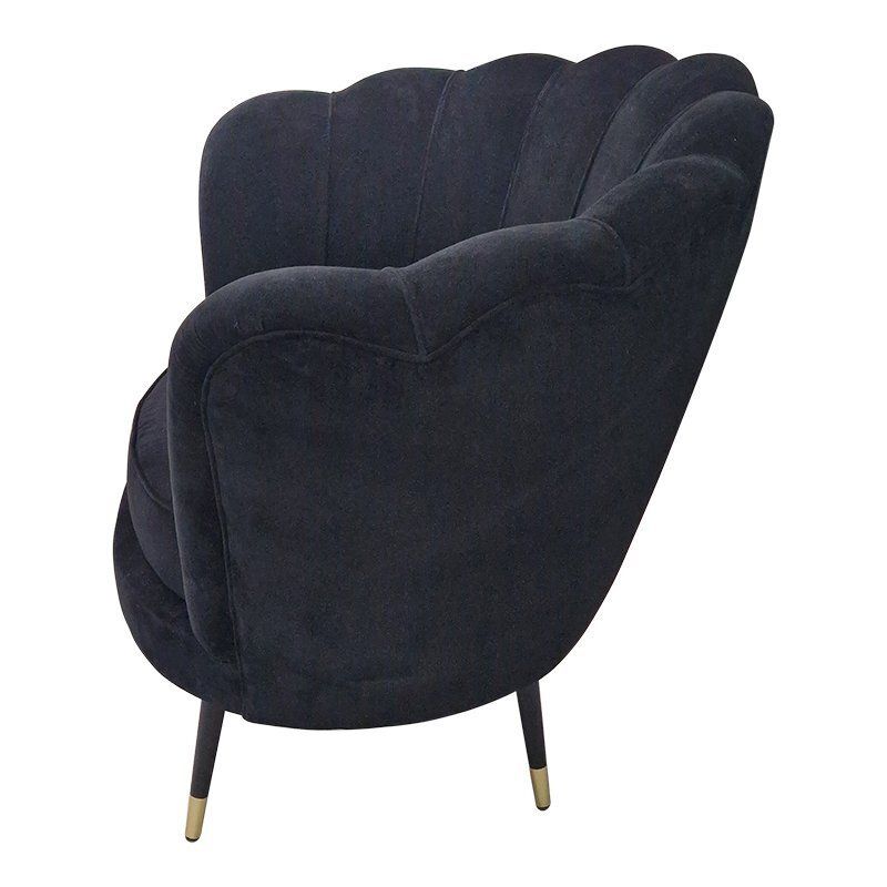 Fan Armchair In Black Fabric, 1980s photo Furniture