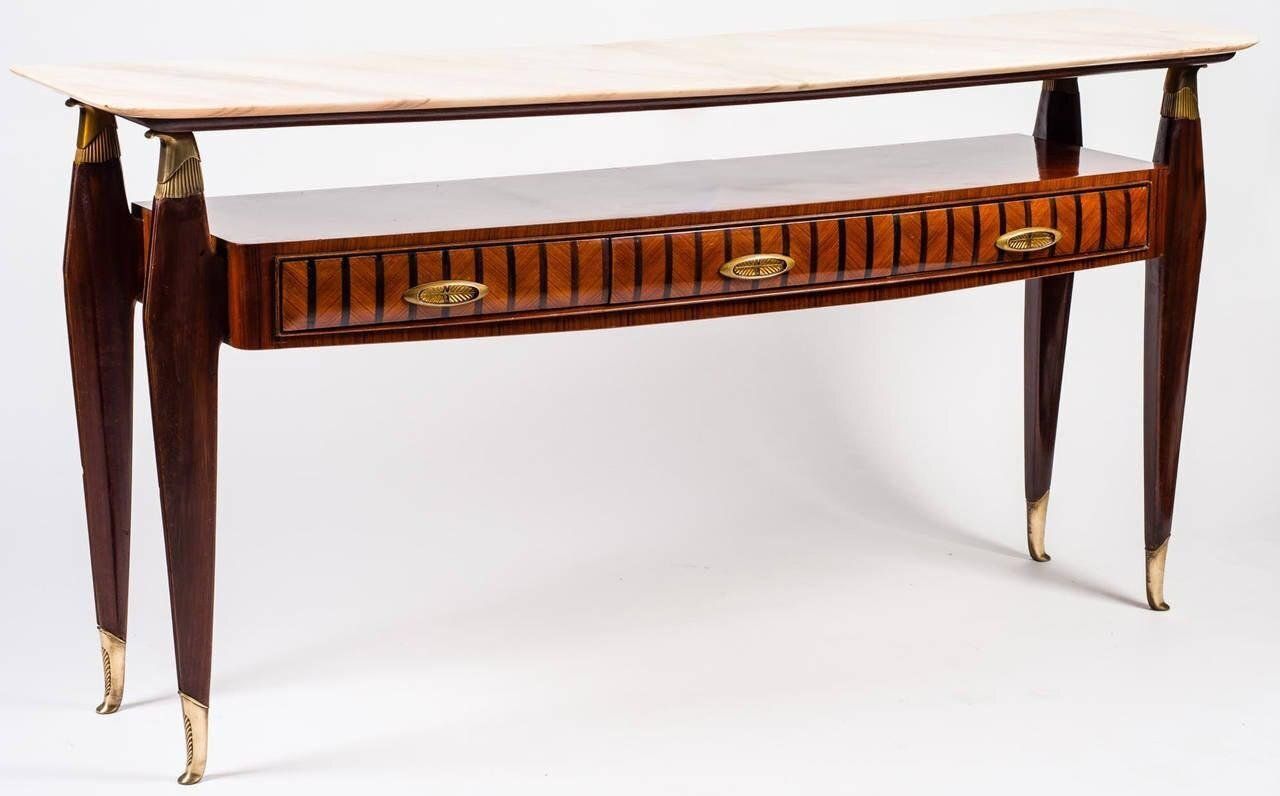 Mid Century Italian Console Table In The Style Of Paolo Buffa, 1950s photo furniture