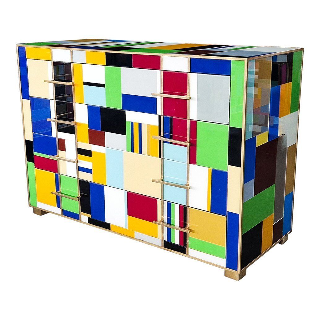 Four Drawer Dresser In Murano Glass, 1980s photo Furniture