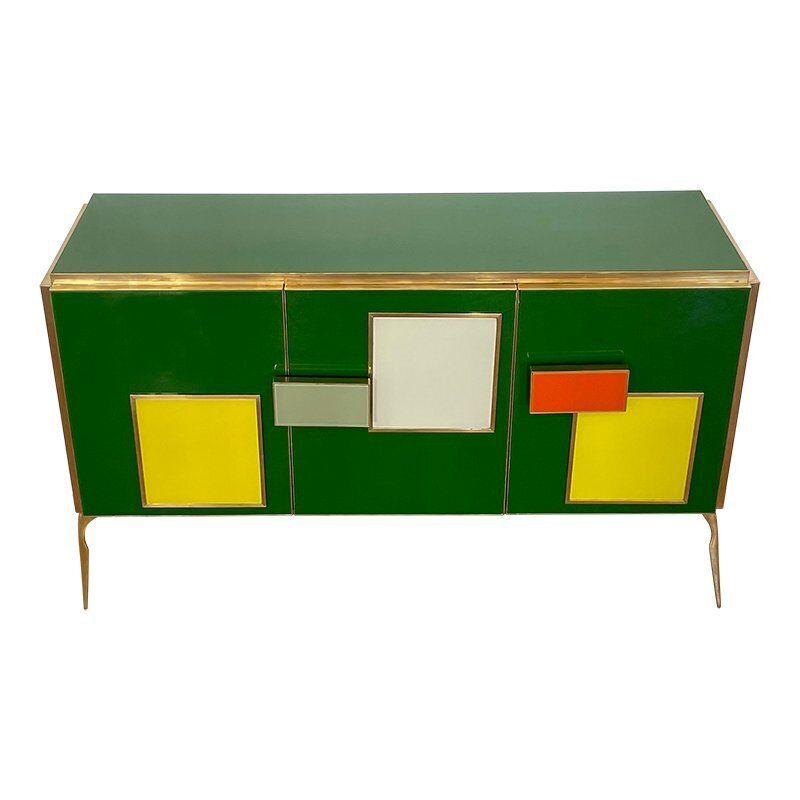 Sideboard With Three Glass Doors, 1980s photo furniture