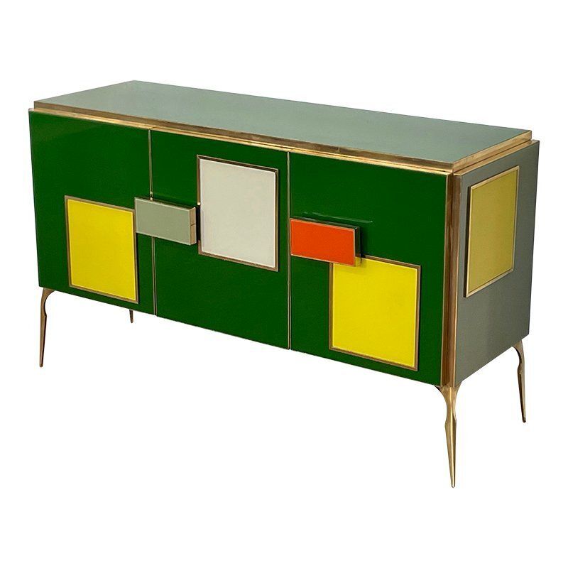 Sideboard With Three Glass Doors, 1980s photo Furniture