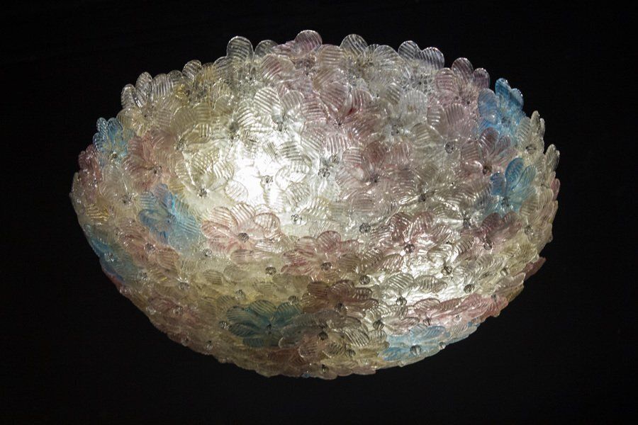 6405.0 Venetian Ceiling Flower Basket From Barovier & Toso, 1950s photo
