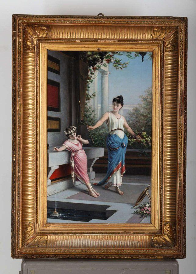 Pompeian Scene, Oil On Canvas, Egisto Sarri photo furniture
