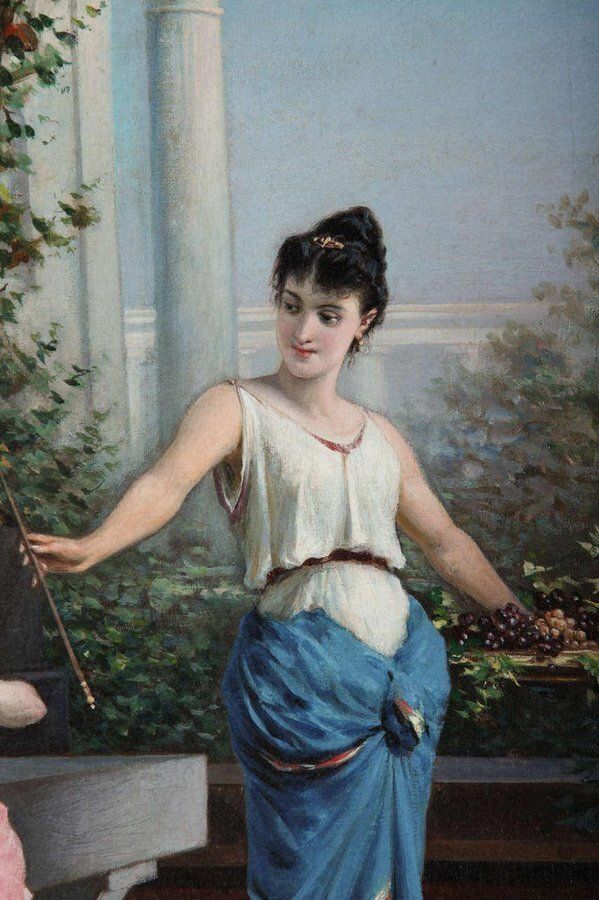 Pompeian Scene, Oil On Canvas, Egisto Sarri photo 9462.0